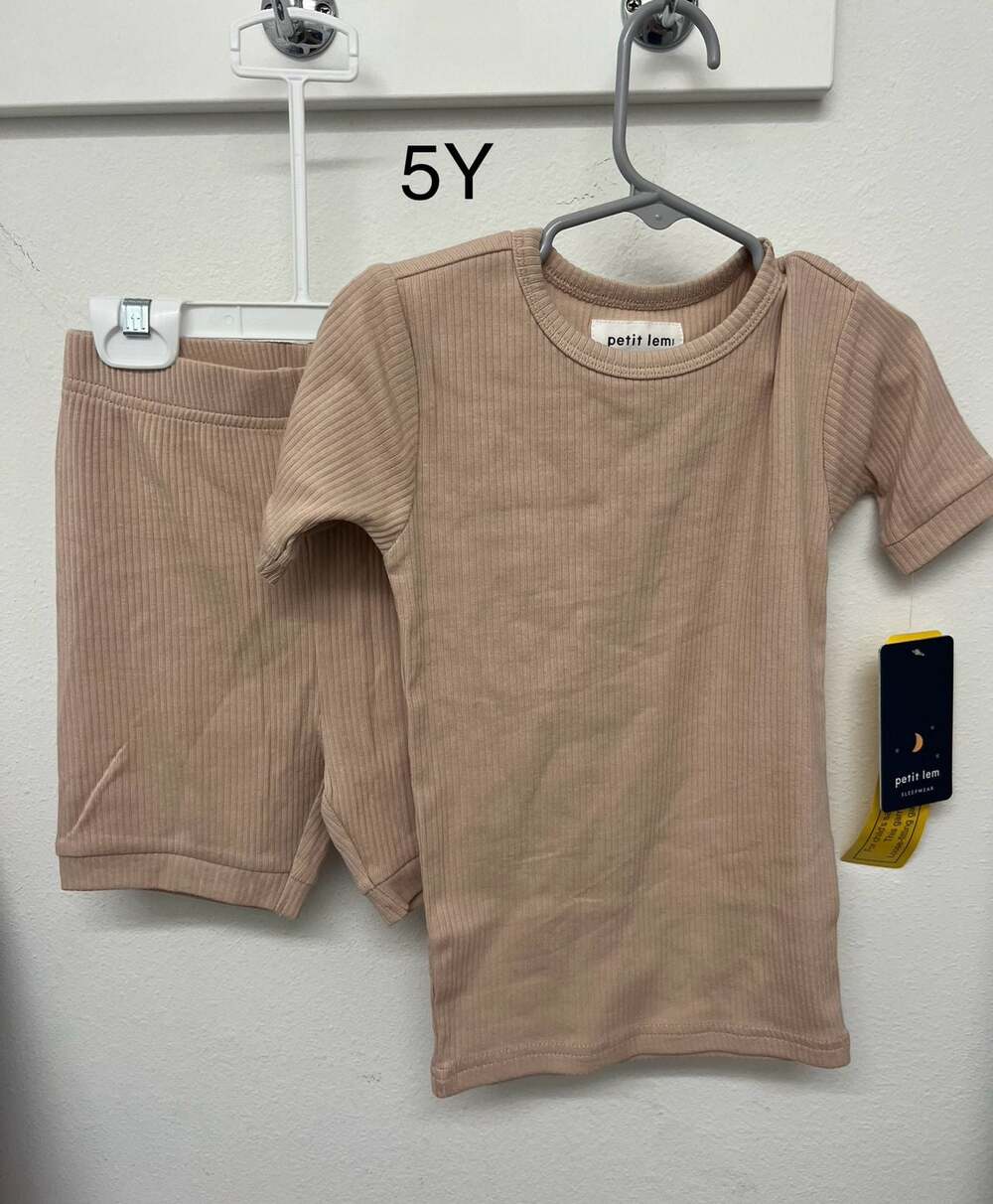 Petit Lem Ribbed Short Sleeve T-Shirt and Shorts Set Size 5Y